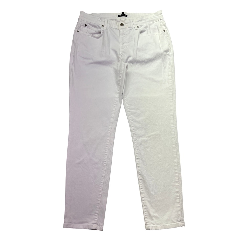 Eileen Fisher White Denim Jeans Straight Leg Organic Cotton Sz 8 Fits 31" Boho